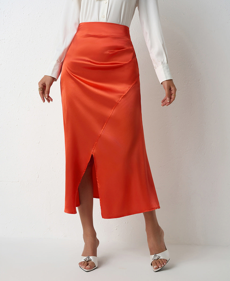 Women's high waisted slit long skirt