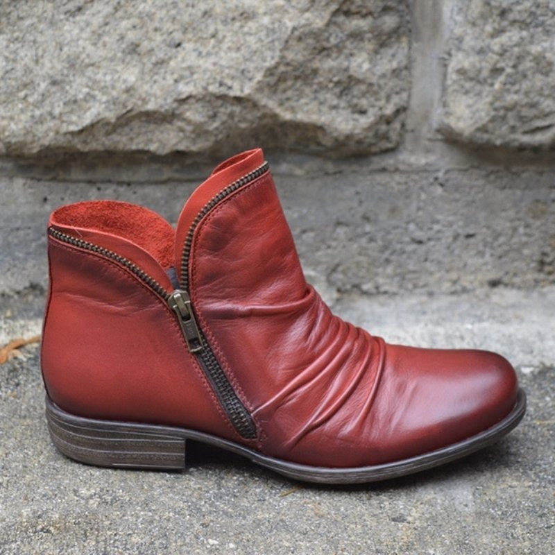 Autumn and winter new Europe and the United States hot selling thick heel double zipper ankle boots for women Martin boots