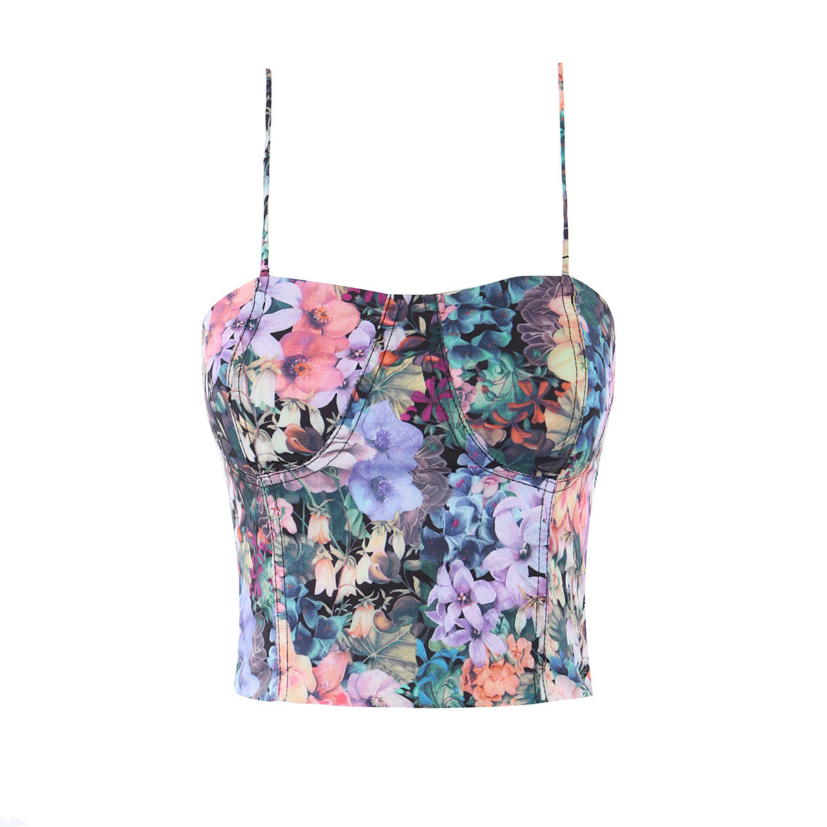 Floral Corset Strap Top for Women,, Wearable Inner Layer or Outerwear,