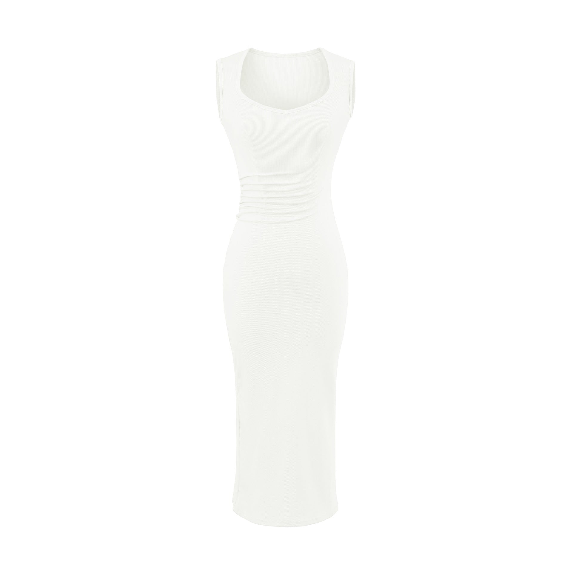 Chiffon Sleeveless A-Line Dress with Square Neck,Elegant Fit-and-Flare Midi Dress