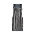 Waist cinched square neck dress