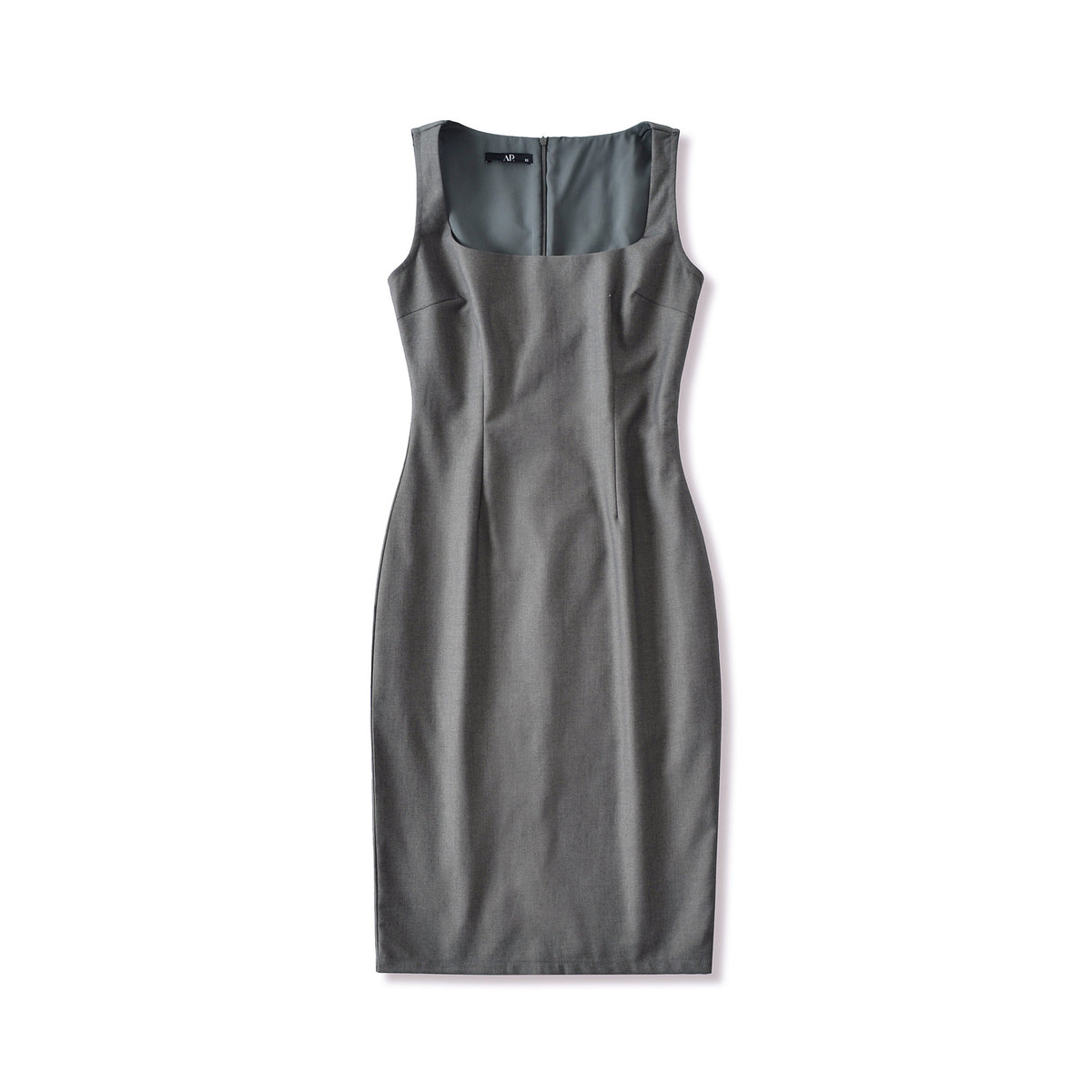 Waist cinched square neck dress
