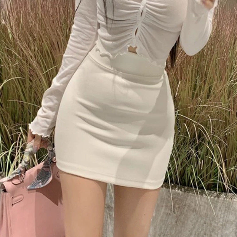 high-waisted skirt