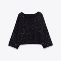 Long sleeved double-layer straight collar pearl knit jacket