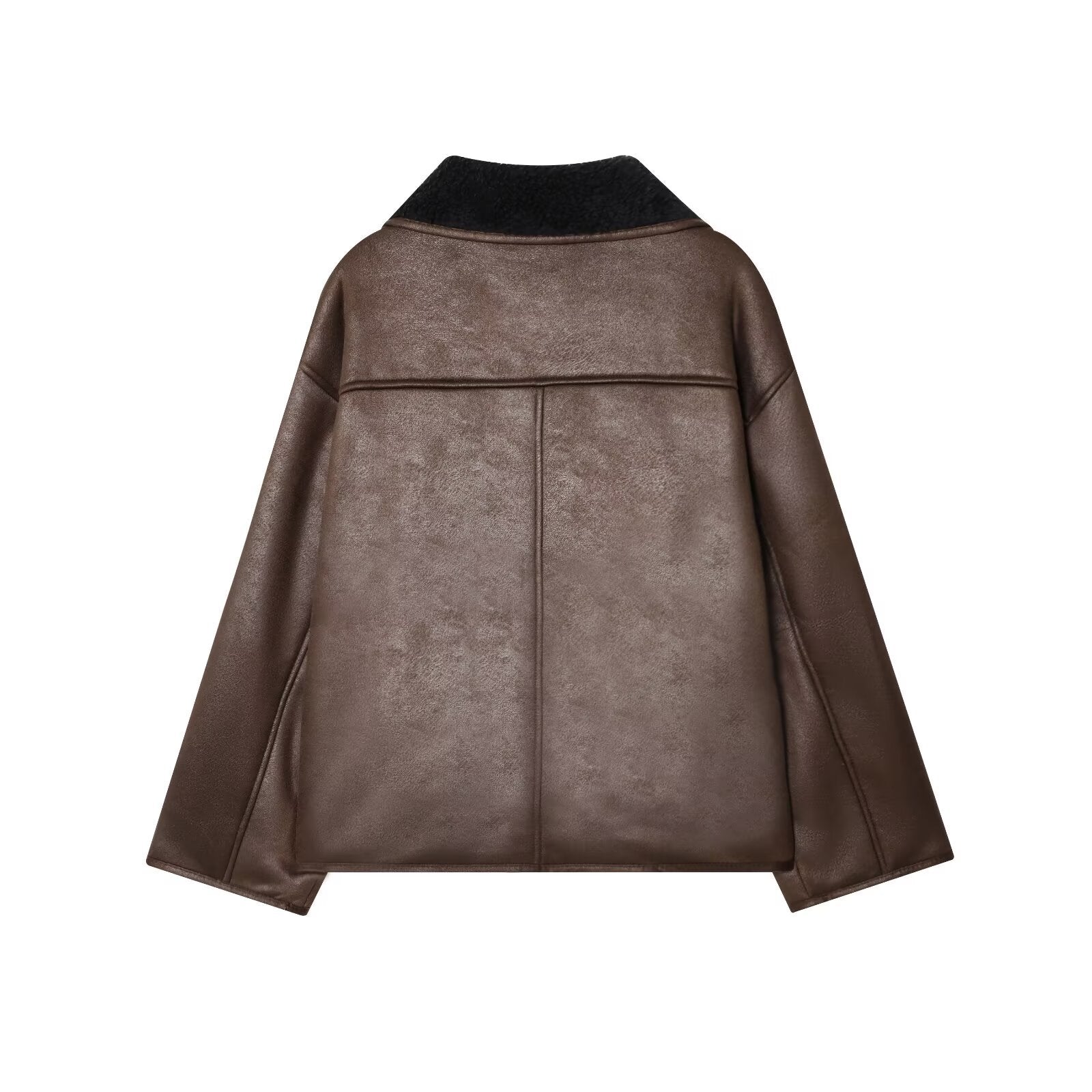 Fur integrated double-sided jacket for women