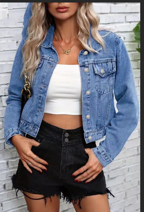 Long Sleeve Denim Jacket for Autumn
