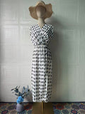 Casual Dress Style V-Neck Long Dress Elegant Fashion Design