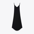 Versatile backless crepe fabric long camisole dress