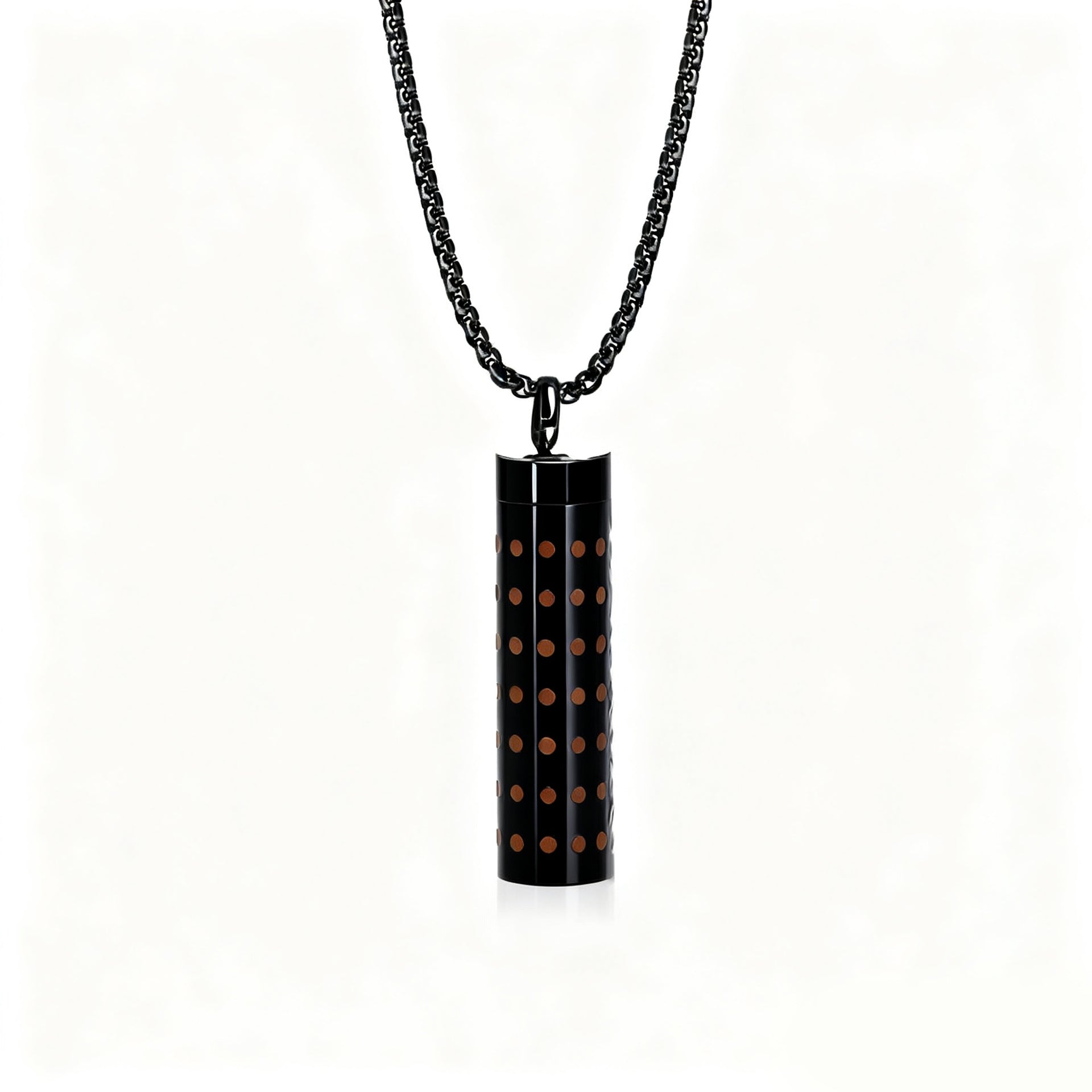 Cylindrical Heart-shaped Diffuser Pendant Necklace with Essential Oil, Stainless Steel Necklace for Men and Women, Titanium Steel Pendant