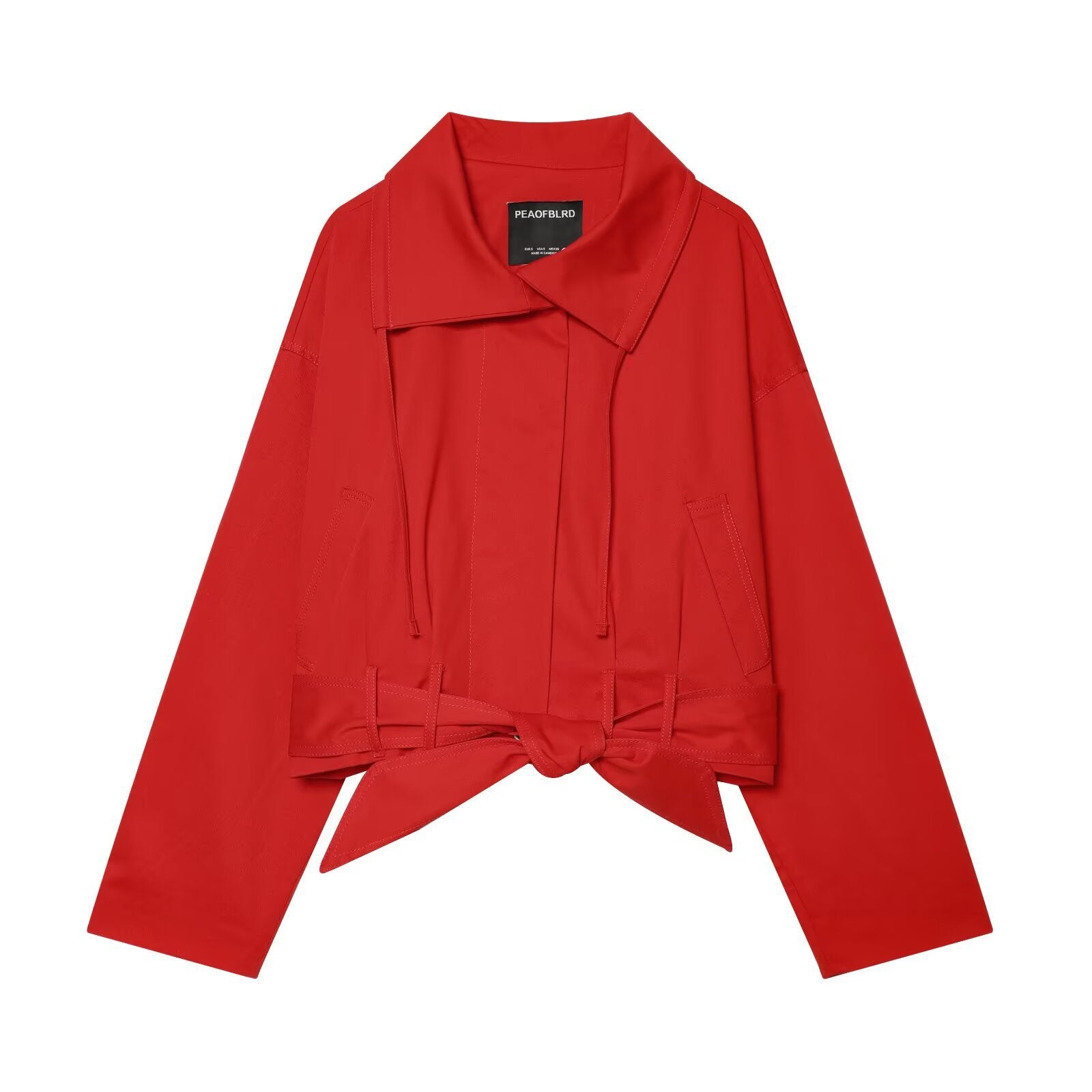 Long sleeved high neck with waistband jacket
