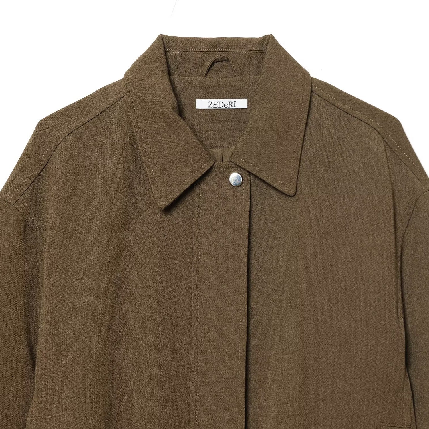 Flip collar rolled edge sleeve pilot jacket