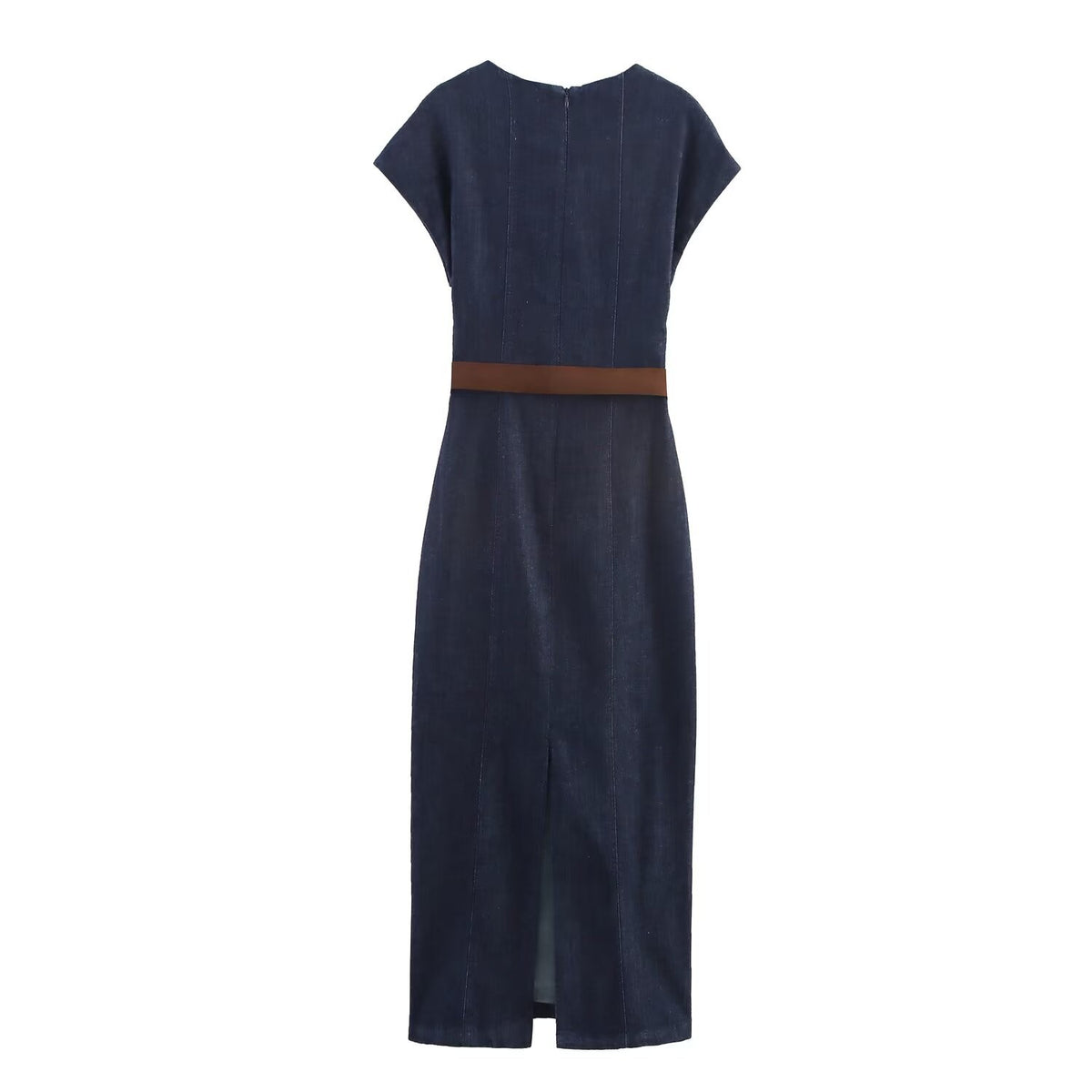 Versatile slim fit waist belt MIDI dress