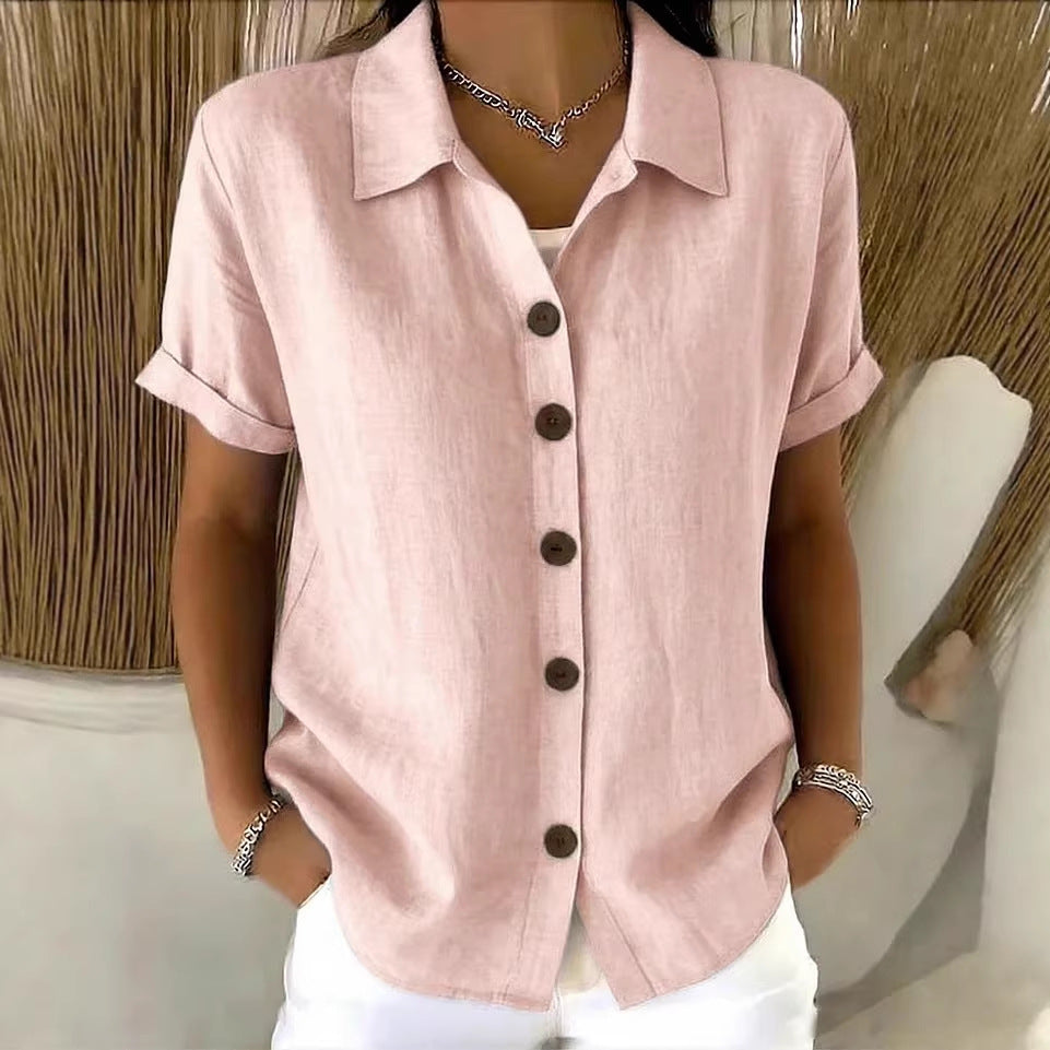 Collar short sleeved top