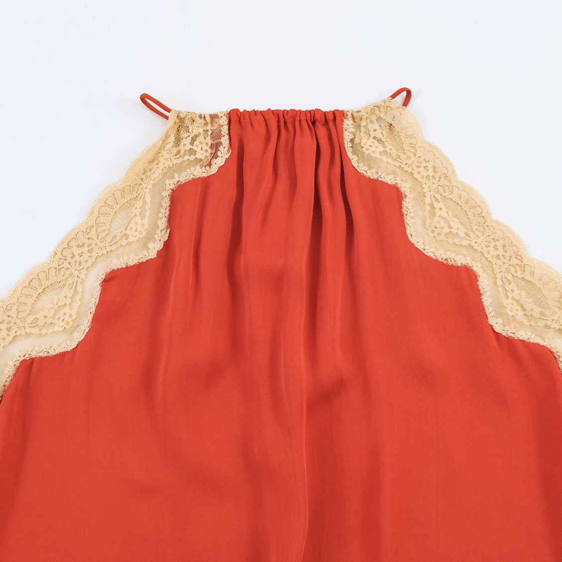 Hot girl lace patchwork neck top