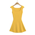 Round neck hollow waist dress