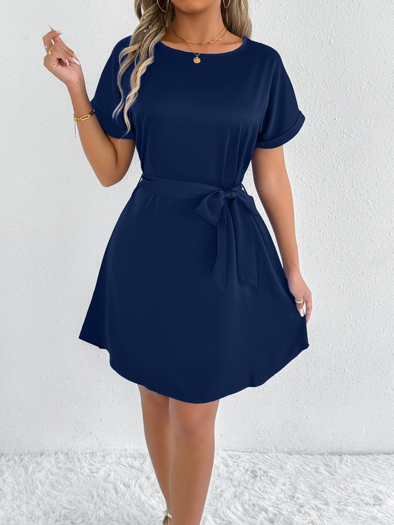 Short sleeved round neck dress