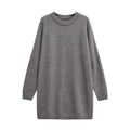 Lazy style casual versatile loose round neck knitted dress