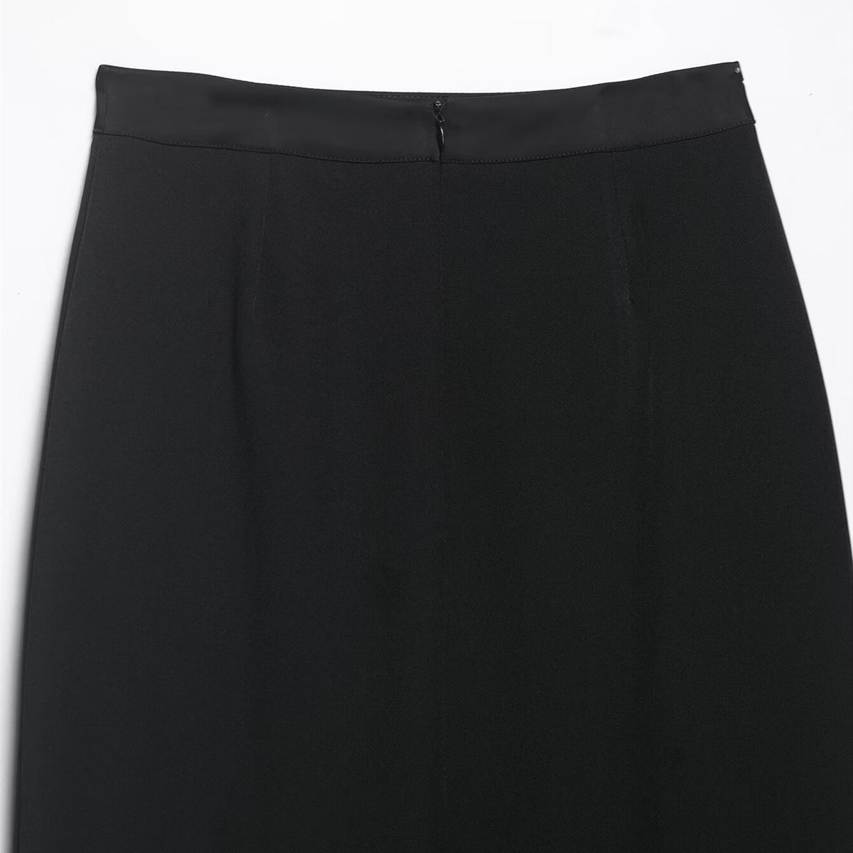 High waist slimming slit mid length hip hugging skirt