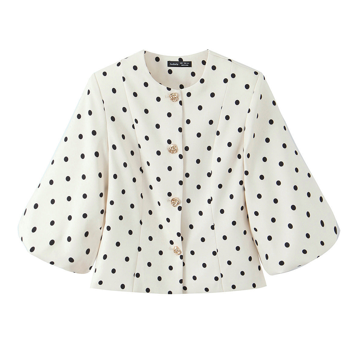 Style Women's Single-Button Polka Dot Irregular Button Coat