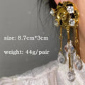 New Big Metal Stud Earring Love Heart Waterdrop for Women Gold Color Jewelry Palace Style Travel Gifts