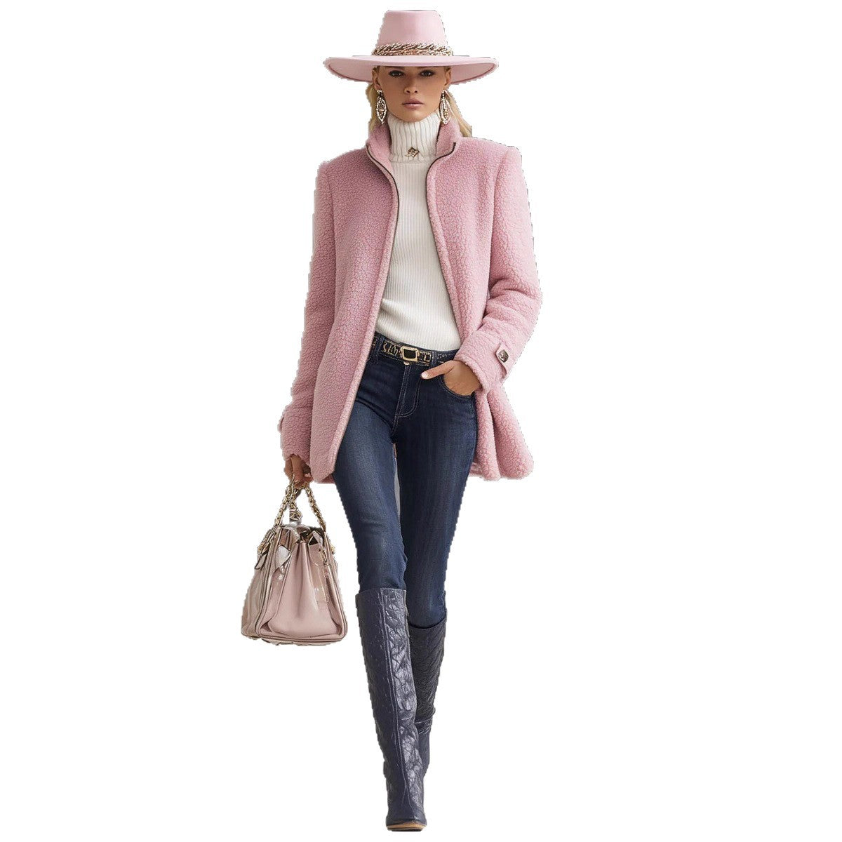 Fashionable Casual Fleece Zip-Up Jacket for Men and Women