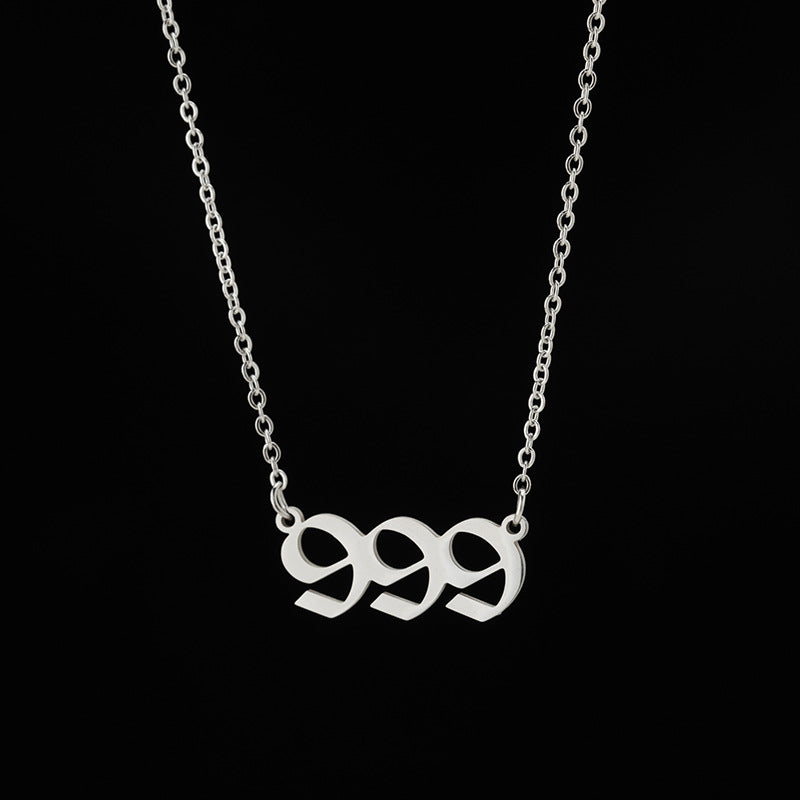 Personalized Angel Number 111-999 Stainless Steel Non Fading Pendant Necklace