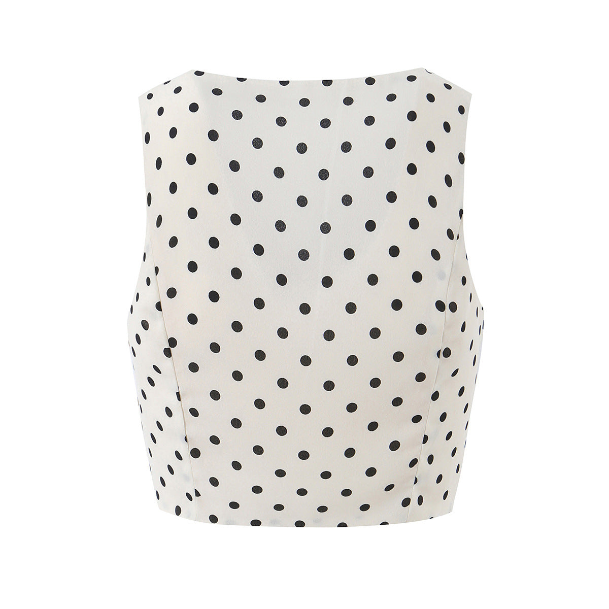 Chic Polka Dot Blouse Vest and A-Line Skirt Set for Women  Sleeveless Top with High-End Feel