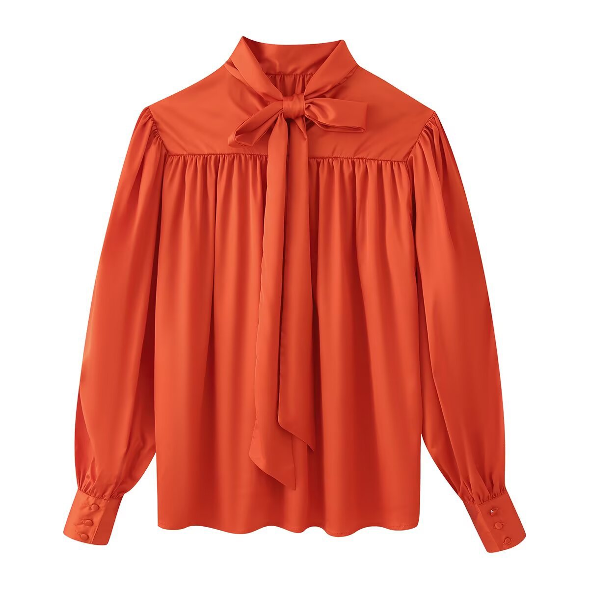 Back lace up silk textured pleated shirt
