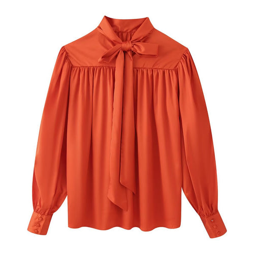 Back lace up silk textured pleated shirt