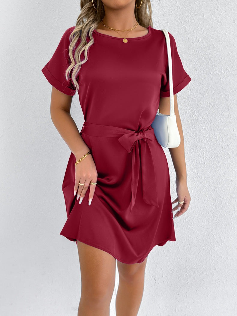 Short sleeved round neck dress