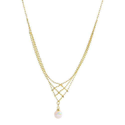 Colorful Pearl Lace Necklace Women's Multi-Layer Necklace Clavicle Chain