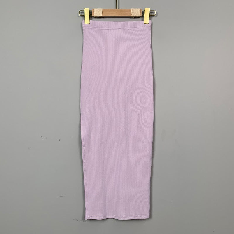 High waisted split hip skirt