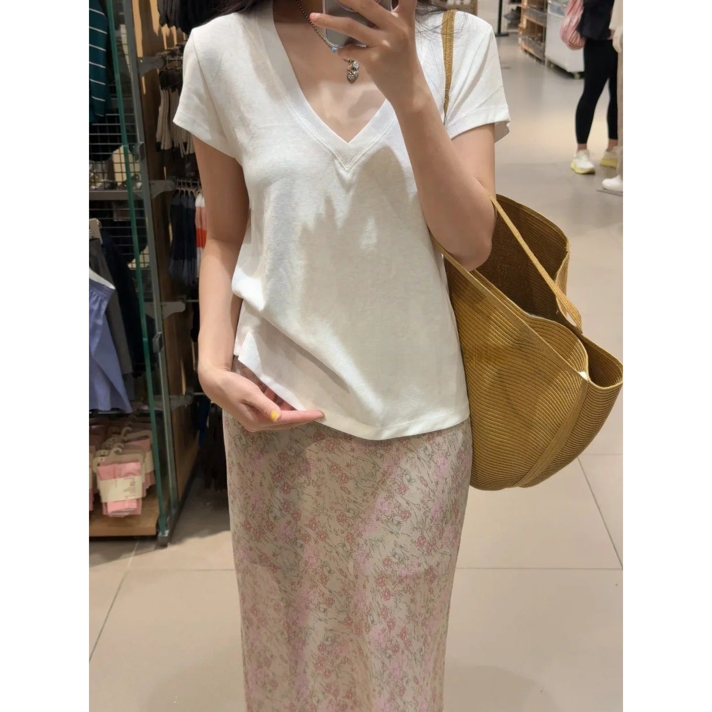 Minimalist V-Neck Loose Inner Top for Women