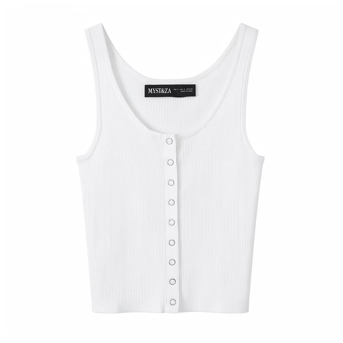 Hot girl ribbed knitted sleeveless top