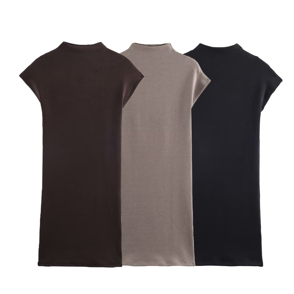 Pure Desire Wind Half High Neck Tight Short Dress