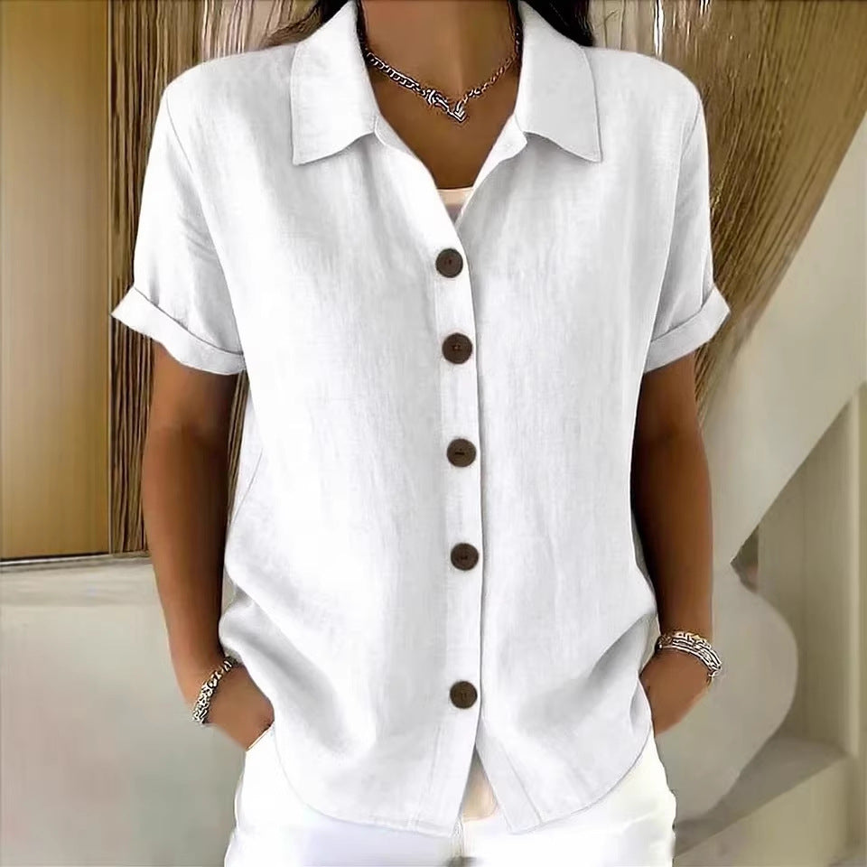 Collar short sleeved top