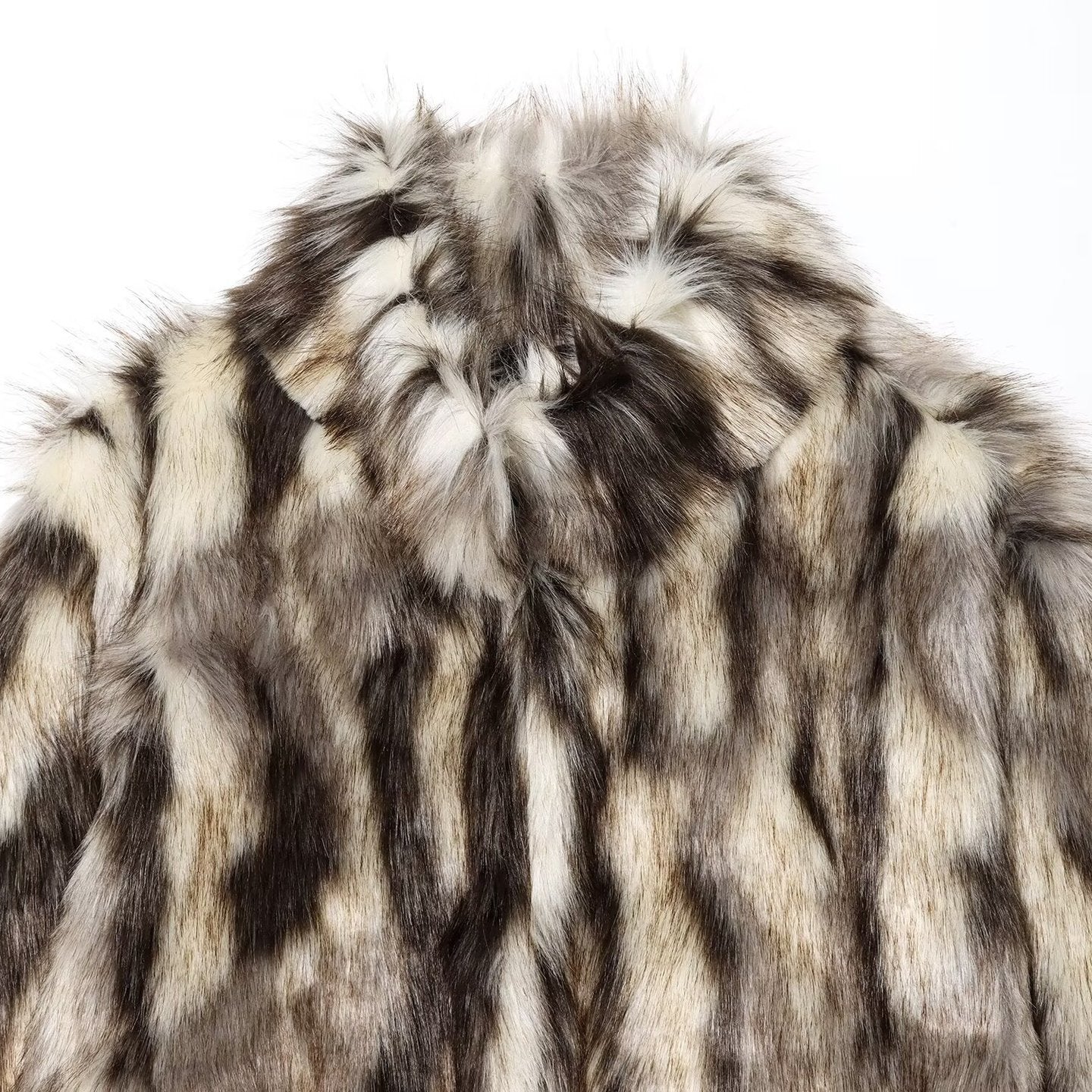 Artificial fur effect coat jacket