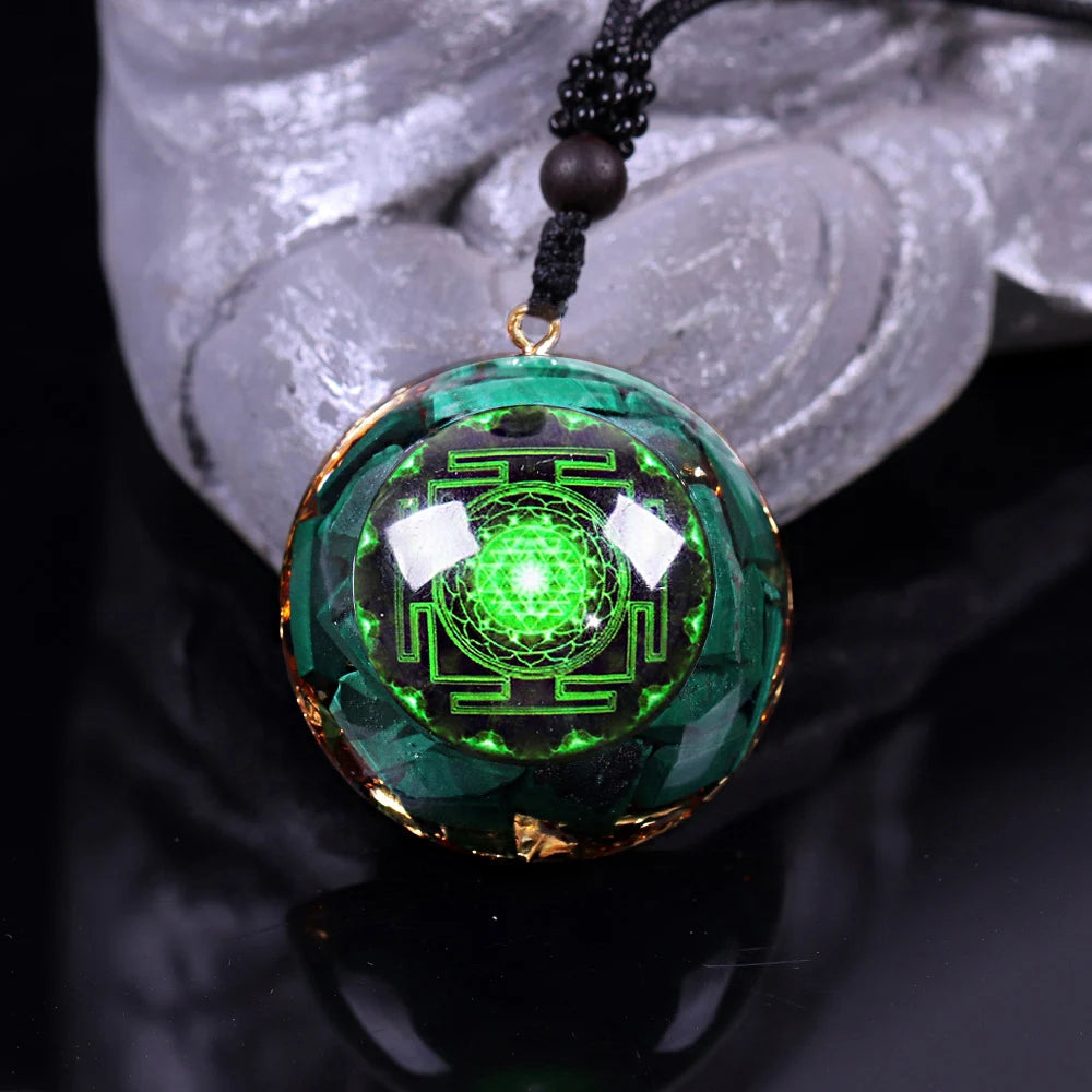 Orgonite Pendant Quartz Chakra Necklace For Women Men EMF Radiation Protection Healing Crystal Jewelry Gift