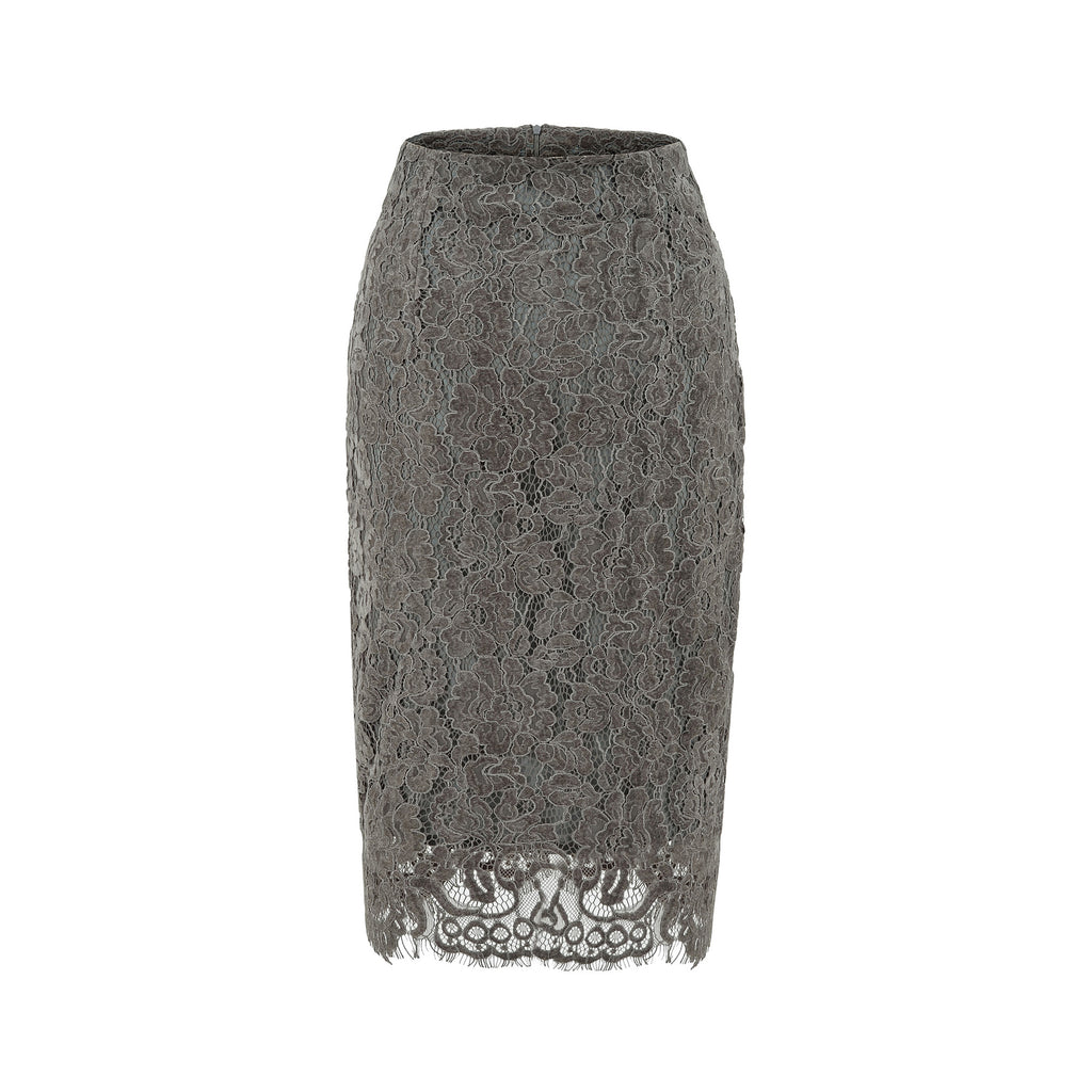 Slimming lace midi skirt