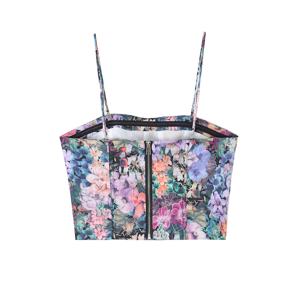 Floral Corset Strap Top for Women,, Wearable Inner Layer or Outerwear,