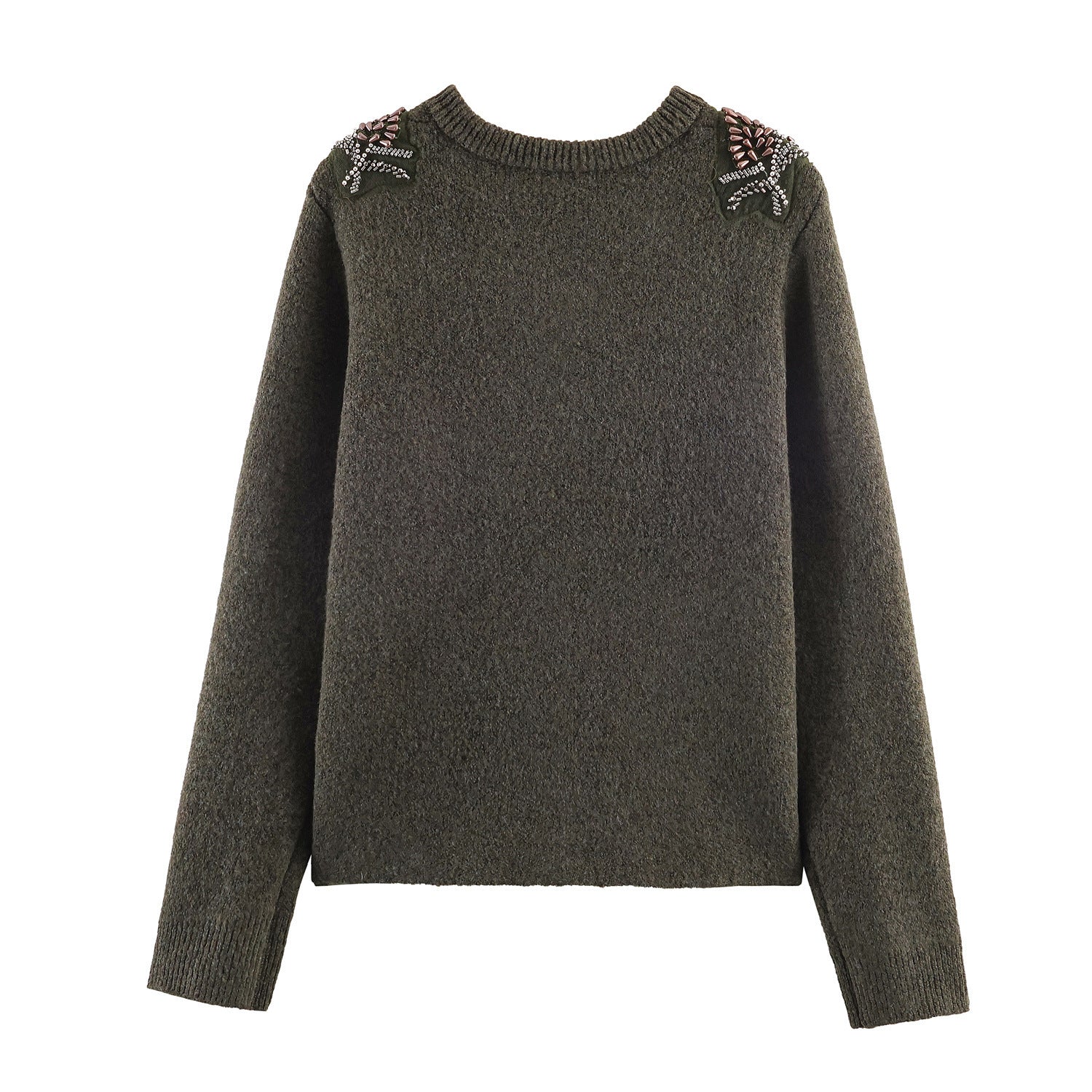 Gentle bead embellished knitted cardigan jacket