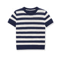 Simple round neck short sleeved casual knitted top
