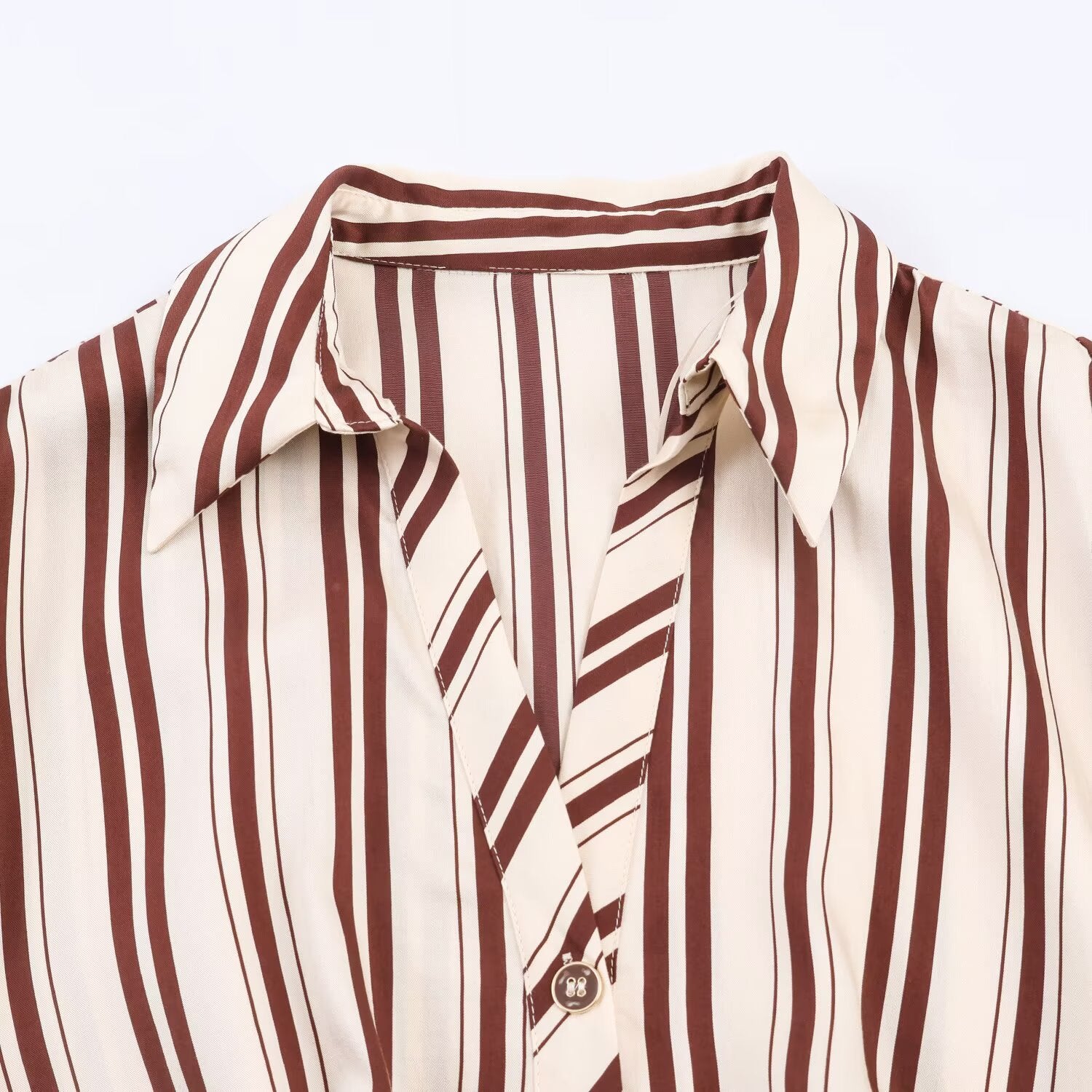 Women's striped MIDI dress with belt