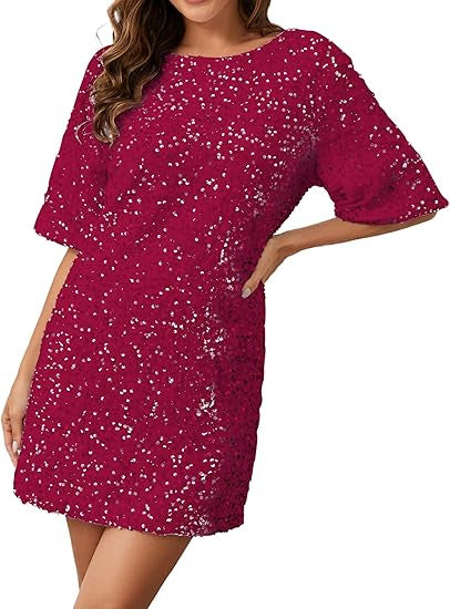 Chic Shoulder Strap Beaded Dress Women's Mid-Length Cocktail Dress