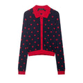 Heart shaped jacquard knitted jacket