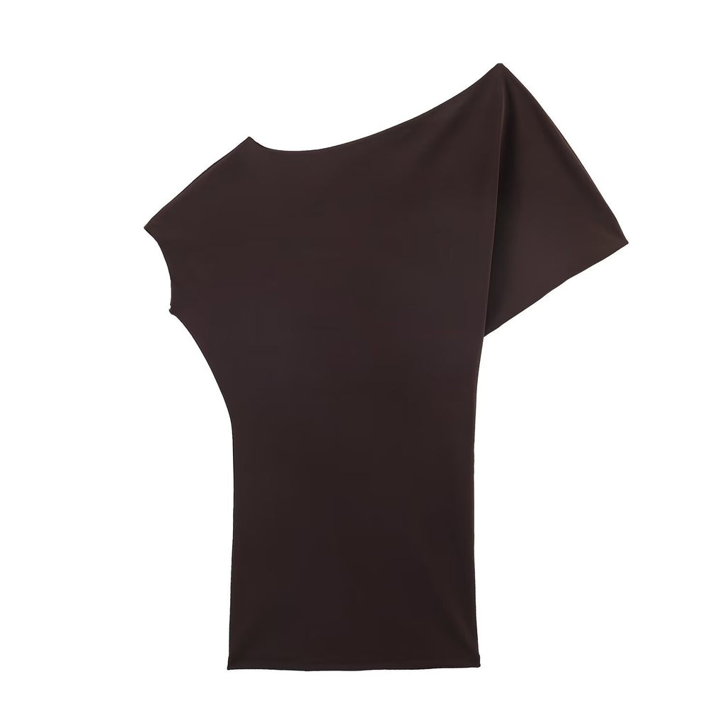French irregular drape mini dress