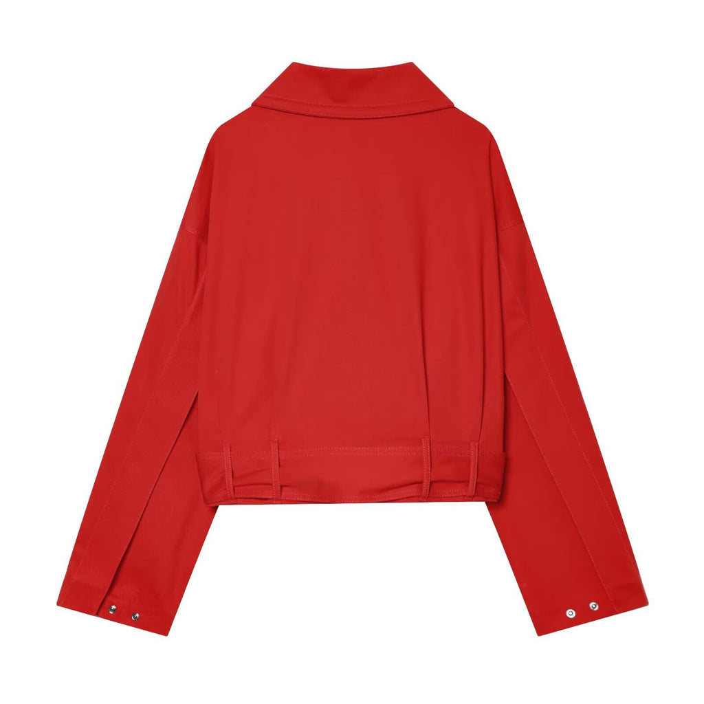 Long sleeved high neck with waistband jacket