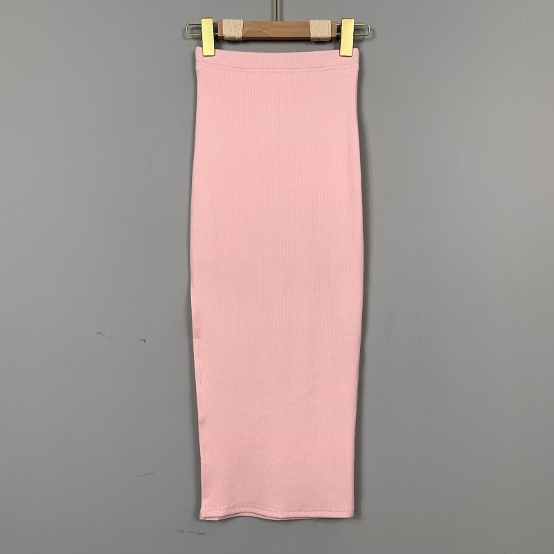 High waisted split hip skirt