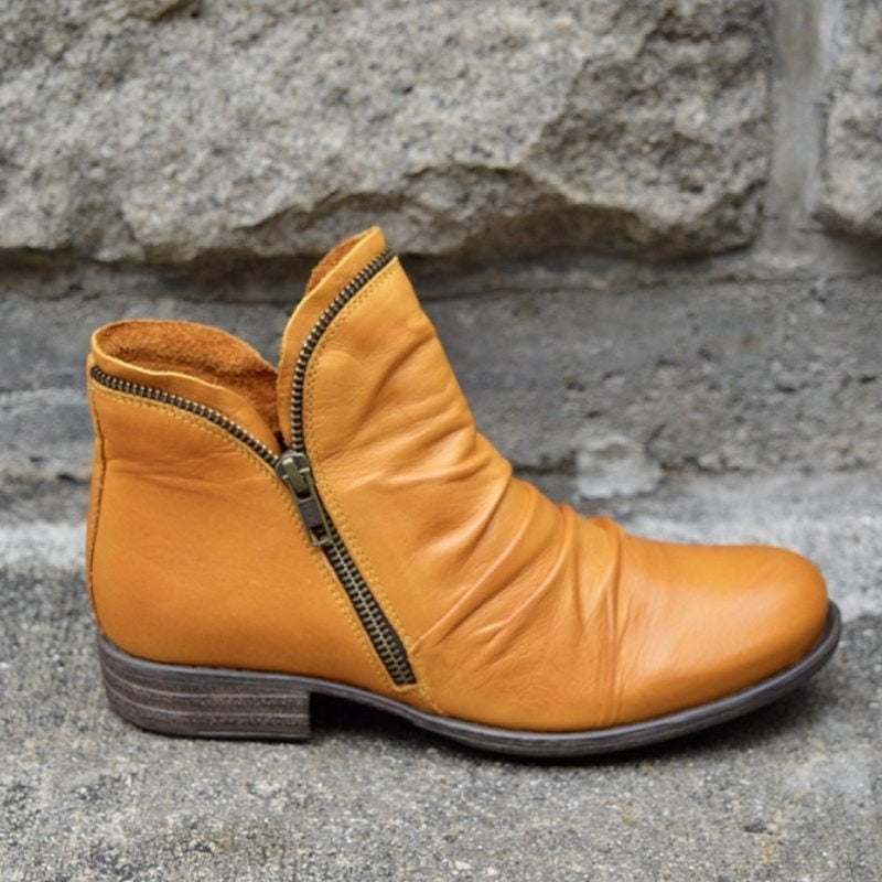 Autumn and winter new Europe and the United States hot selling thick heel double zipper ankle boots for women Martin boots