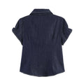 Casual versatile denim short sleeved top